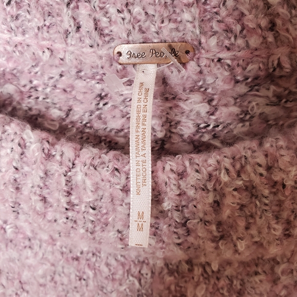 Free People BFF Cocoon Dip Dye Sweater Pink Medium Boho #219 - Picture 4 of 6